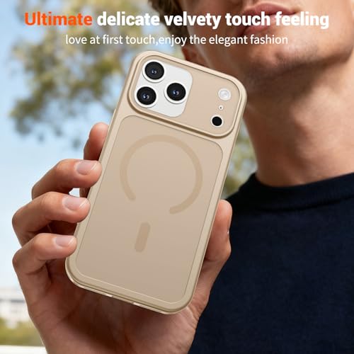 Image of SUPFINE Magnetic for iPhone 17 Pro Max Case Desert Gold | (Compatible with MagSafe)(Military Grade Drop Protection)(Camera Protection)Translucent Matte Phone Cover