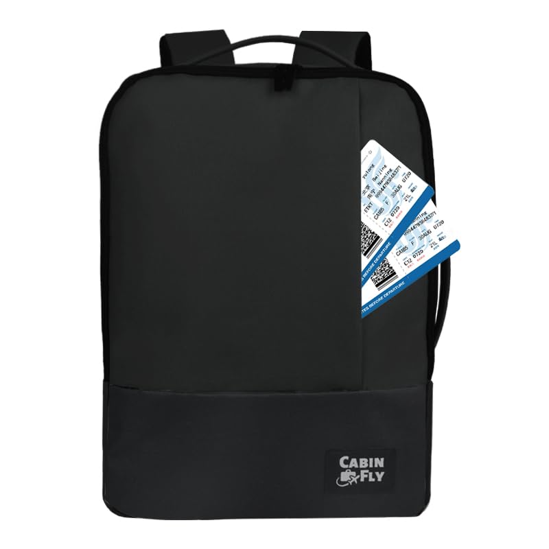 Bellanca 40x30x15 Bagaglio A Mano Zaino da Viaggio KLM Air France Finnair SAS TAP British Airways Iberia Pegasus Smartwings 40x30x15cm… (Nero-Espandibile)