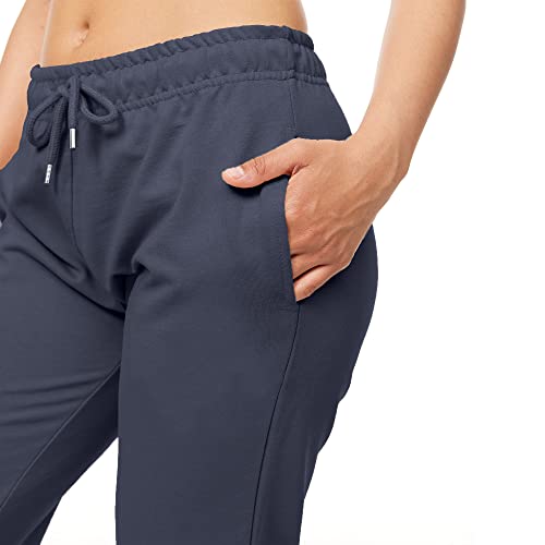ROSS CAMP Jogginghose Damen - Sporthose Frauen Baumwolle, Trainingshose Fitness High Waist, Sweatpants Slim Fit Freizeithose Lang, Jogging Hose Laufhosen Modern Navy/M