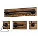 MyGift 4-Piece Bathroom Hardware Set with Burnt Wood and Industrial Matte Black Metal Pipe Includes Toilet Paper Holder, Towel Ring, Towel Bar and and Robe Hook