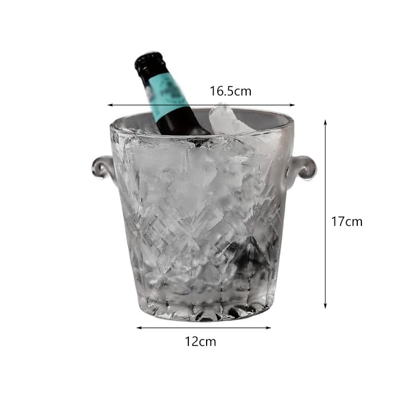 Fiesta de Cubos de Hielo Cubo de Hielo Vidrio portátil, contenedor for Bares, cafeterías, Uso Comercial, Cubos Cerveza, Herramientas refrigeración Bebidas, Fiestas Familiares(2l)