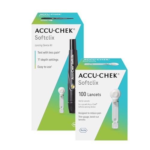 Accu-Chek Softclix Diabetes Lancing Device and 110 Softclix Lancets for Diabetic Blood Glucose Testing (Packaging May Vary)