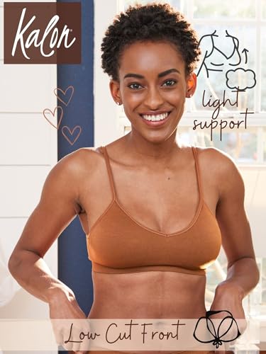 Image of Kalon Women's 4 Pack Racerback Sports Bralette Seamless Wireless Comfort Bra