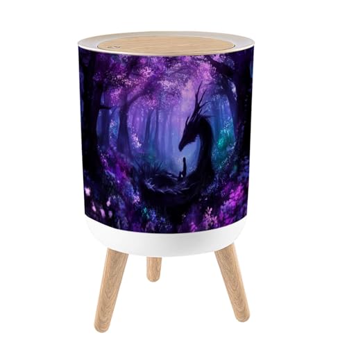 Caneca de basura con tapa negra 7L con patas