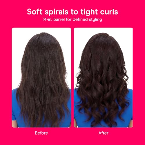 Image of Conair Double Ceramic -Inch Curling Iron | 30 Heat Settings & Turbo Boost for All Hair Types, for Tight Frizz Free Curls, Rose Gold /White, CD700L