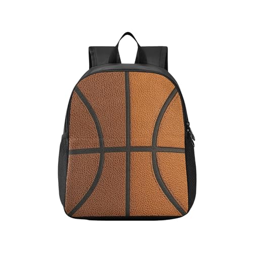 Basketball Texture Brown Kids Backpack for Boys Girls Kindergarten School Backpack for Kids Toddler School Bookbag Age 3-6