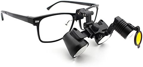 3.0X Flip-Up Loupes and Led Headlight Combo - Featured on"Bones" - Schultz Dental Surgical Medical Binocular Loupes - Black Titanium Frame