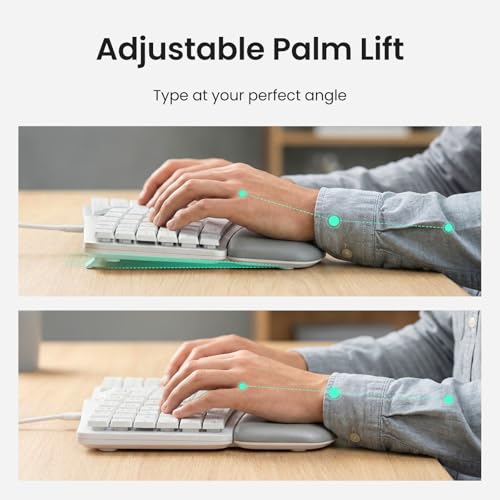 Image of Nulea Ergonomic Split Keyboard, Wired Natural Typing Keyboard with Integrated Palm Rest for Wrist Pain Relief, 2-in-1 Type C&Type A Plug for Mac,Windows,Office & Home(White)