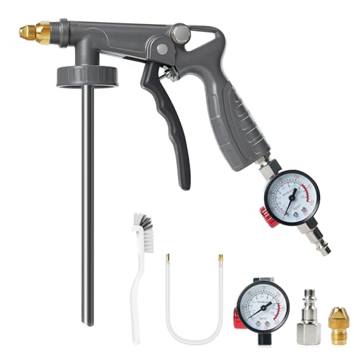 Air Undercoating Spray Gun Set, Use for Truck Bed Liner Coating, Rubberized Undercoat, Anti-Rust Spray Painting, with Adjustable Nozzles, Pressure Regulators - For cans with a caliber diameter of 42mm