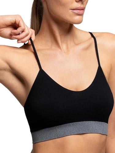 Pompea Reggiseno Senza Ferretto in Filato Eco-Friendly, Brassiere Morbida ed Elastica con Spallina Stretta