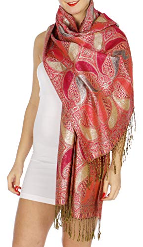 Pashmina Scarfs for Women, Pashminas Wrap Shawls, Soft Wedding Scarf, Paisley Lurex Jacquard Evening Scarves4