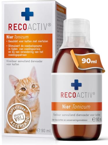 RECOACTIV Nier Tonicum voor katten, 1 x 90 ml, aanvullend diervoeder tijdens herstelperiodes bij vroege tekenen van een nierfalen bij de kat en als preventieve behandeling