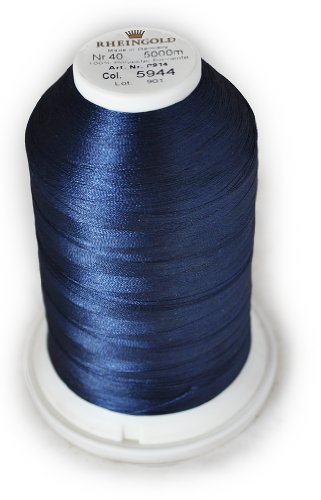 Hilo de poliéster Rheingold 5944 azul oscuro miniatura 1