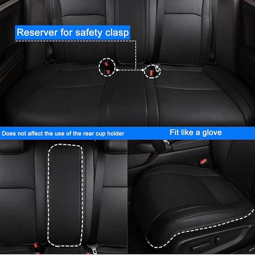 Image of AOMSAZTO Custom Fit Seat Covers for Honda Civic Hatchback 2022 2023 2024 Sport /LX &Hatchback Hybrid Sport 2025 Full Set Faux Leather Seat Covers Black