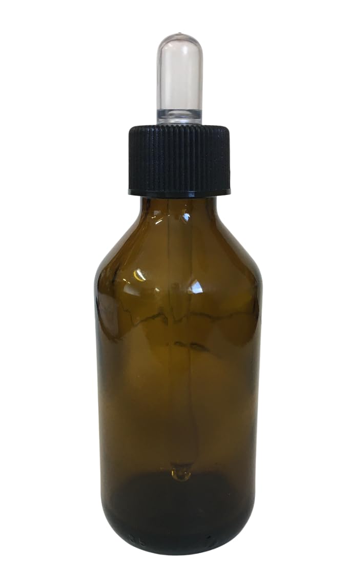 Frasco de vidrio oscuro de 100 ml, con cuentagotas (paquete de 63)