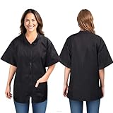 Noverlife Pet Grooming Workwear with Full Zipper, XL Size, Anti-Static Pets Beautician Work Clothes, Lightweight Hair Repellent Shirt Style Pet Groomer Smock for Dog Cat Grooming Shop