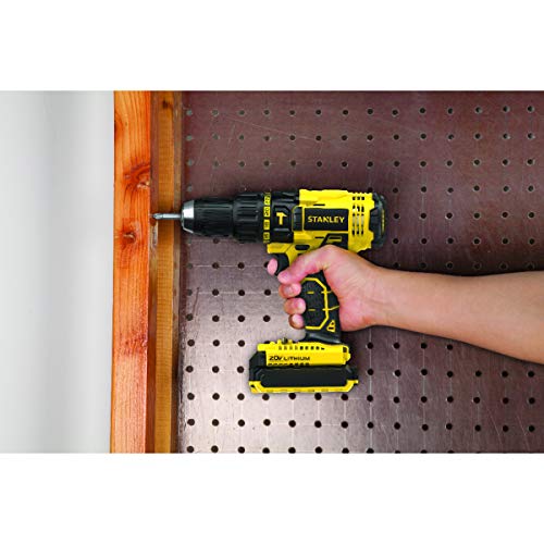 STANLEY Parafusadeira e Furadeira de Impacto de 1/2 Pol. (13mm) a Bateria 20V MAX* Ion-Litio com Mal