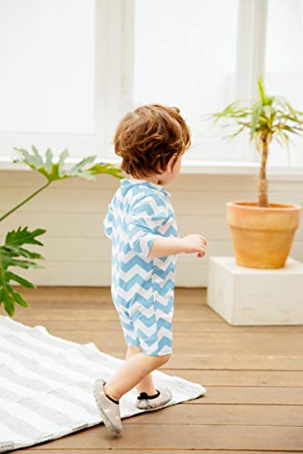 Image of VAENAIT BABY Zip & Snap Rash Guard Swimsuit, UPF 50+ One-Piece Long Sleeve Swimwear, Quick Dry Infant Beach Suit for 0~2T