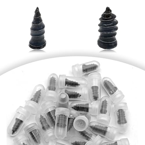 LTDCVTR Tire Repair Rubber Nail, Spiral Rubber Nails & Screw Plugs Tire Repair Kit Self-Service Vacuum Tire Puncture Repair Tool for Car, Motorcycle, Truck, Tractor, Jp -Reliable Tire Repair (20Pcs)