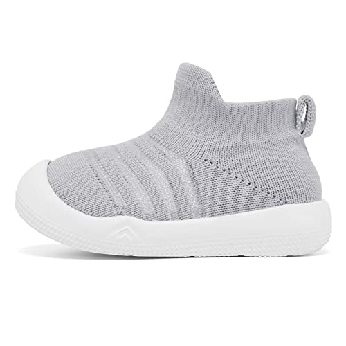 Image of Eashi Baby Boy Girl Non-Skid Indoor Infant Walking Shoes Breathable Warm Elastic Sock Shoes with Memory Sole Protect Toes Outdoor Sneakers