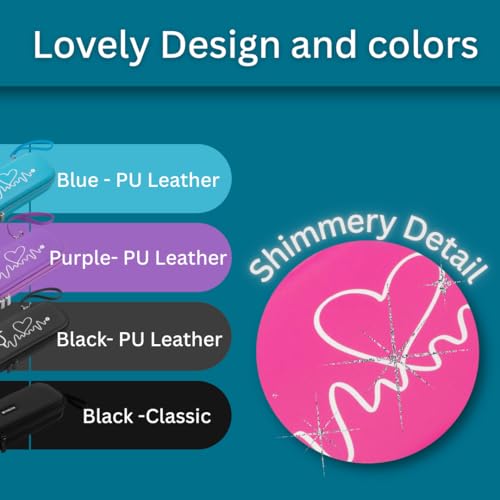 Stethoscope Case for 3M Littmann Classic III, Lightweight II S.E, MDF Acoustica - ID Slot and Pockets for Nursing Accessories - Hard Case Holder for Nurse - (Pink - Pu Leather)