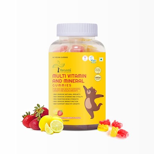 Multivitamin Gummies for Men, Women & Kids – Carefully crafted for entire family – 60 Days Vegan Gummy Bears – Strawberry & Lemon Flavor – Daily Essential Micronutrients-Berunda LIFE SCIENCES Multivitamin Gummies for Men, Women & Kids – Carefully crafted for entire family – 60 Days Vegan Gummy Bears – Strawberry & Lemon Flavor – Daily Essential Micronutrients-Berunda LIFE SCIENCES