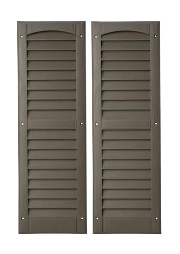 Outdoor Hardware Supply, 2 Pack, Louvered Shed Shutter or Playhouse Shutter Dark Brown 9