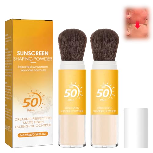 LFCFBH 2PCS SPF 50 Mineral Powder Sunscreen for Scalp Powder for Face Oil Control Lasting Lightweight Breathable