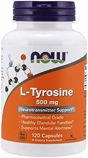 NOW Supplements, L-Tyrosine 500 mg, Supports Mental Alertness*, Neurotransmitter Support*, 120 Capsules