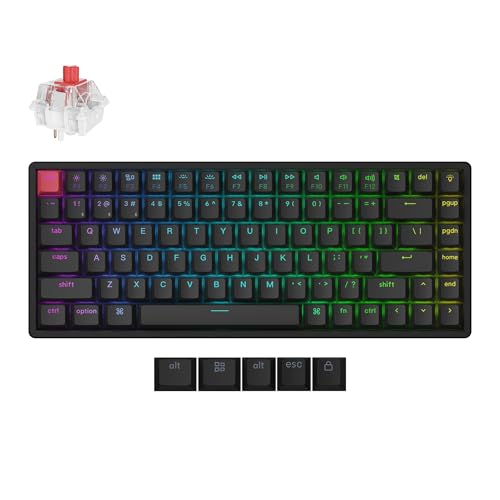 Image of Keychron K2 75% Layout QMK Wireless Mechanical Keyboard Super Red Switch, Swappable RGB Backlight Aluminum Frame with Shine-Through Double-Shot PBT Keycaps for Mac Windows-Version 3