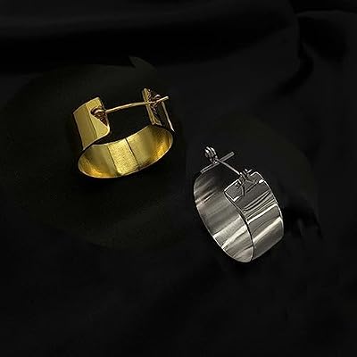 Gold Chunky Hoop Earrings for Women,Lightweight Hoop Earrings