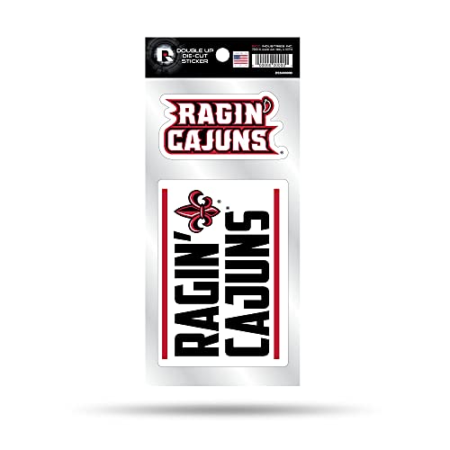 Rico Industries NCAA Louisiana-Lafayette Ragin Cajuns Double Up Die Cut 2-Piece Sticker Sheet