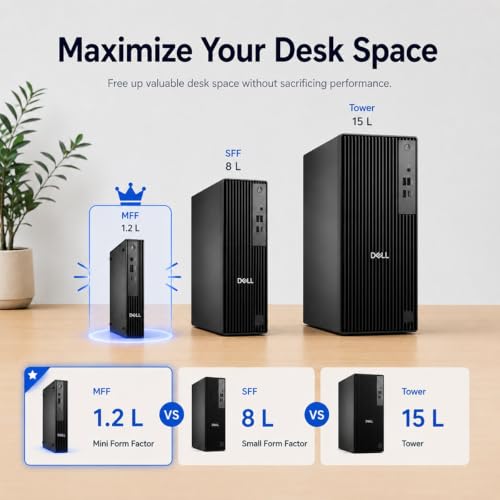 Image of Dell Pro Micro (Next Gen OptiPlex 7020 7000 MFF), Intel 14-Core i5-14500T (> Ultra 5 135U), 16GB DDR5, 512GB SSD, QCM1250 Mini Tiny Business Desktop, Wi-Fi 6E, Ethernet, DisplayPort, HDMI, Win 11 Pro