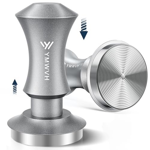 Image of 51mm Espresso Tamper, YMWVH Premium Barista Espresso Coffee Tamper with Spring Loaded Flat Stainless Steel Base, Constant 30lb, Compatible with 51mm Bottomless Portafilter