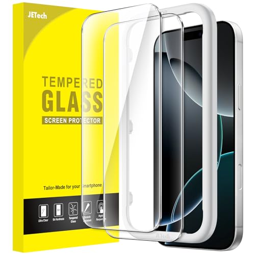 JETech Screen Protector for iPhone 16 Pro 6.3-Inch Tempered Glass Film with Easy Installation Tool Case-Friendly HD Clear 2-Pack