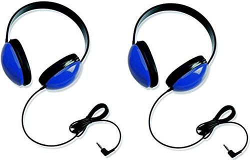 Califone 2800-BL Listening First Stereo Headphones (Set of 2), Blue, Adjustable Headband Comfortable for Extended Wear, Specifically Sized for Young Students, Replaceable Leatherette Ear Cushions