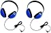 Califone 2800-BL Listening First Headphones for Classroom, Computer Labs (Blue) (Set of 2)
