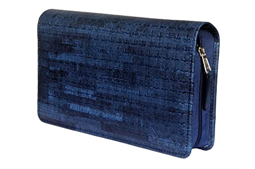 Image of Sukeshcraft Multiple Cheque Book Holder | Original PU Holds Upto 8 Cheque Books, CorkBlue