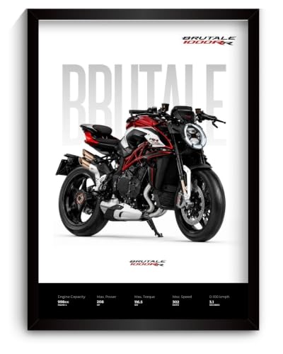 Image of MV Brutale 1000RR Poster | Superbike MV Brutale 1000RR Framed Poster | Framed Matt Superbike | Bike Posters A3 Size (31 x 23 cm) | Motorrad Bikes Posters for Wall, Home, Bedroom, Living room decoration (F 193)