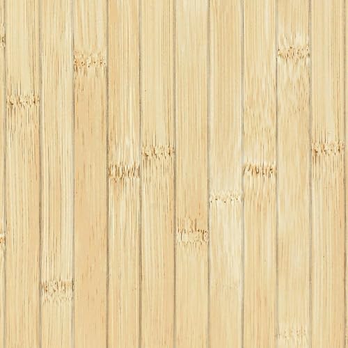 FunStick Papel Pintado Autoadhesivo Madera Vinilo Adhesivo Encimera Armario Cocina Marrón Claro Impermeable Papel Pintado Autoadhesivo Pared Dormitorio Listones de Madera Beige Bambú Natural 30CM×5M