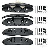 Boat Folding Cleat,Flip Up Dock Cleats Marine Grade Nylon Fold Cleats with Back Plate and Fasteners,Pack of 4