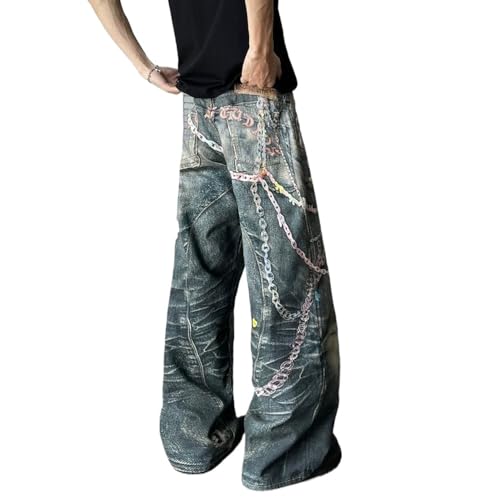 Men's Baggy Jeans Y2k Loose Fit Printed Denim Skater Pants Women Hip Hop Streetwear Wide Leg Trousers4