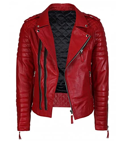 Klassieke Biker Fashion Vintage Motorfiets Casual Stijlvolle Dragen Echt Lederen Jas