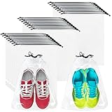 50 Pcs Clear Travel Shoe Bags with Rope,Large Portable Drawstring Shoe Transparent Storage Organizers for Packing,Dust Bags for Men and Women