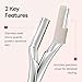 CAVEEM Eyebrow Razor, Face Razors for Women & Men, Dermaplane Razor for Face Exfoliation, Peach Fuzz Removal with 6 Blades (Matte Silver)