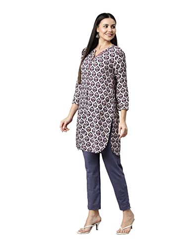 Image of GO COLORS Womens Regular Fit Cotton Kurti Pants (Dark Jean Blue S)
