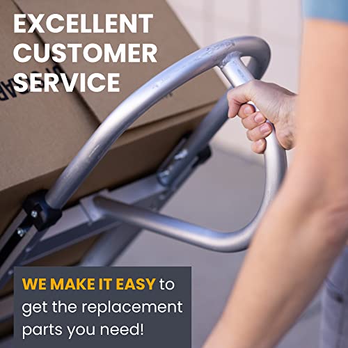 Haulpro Heavy Duty Hand Truck With Vertical Loop Handle - Aluminum Dolly Cart For Moving - 500 Pound Capacity - 10" Rubber Wheels - 52.25" H X 17.5" W With 17.75" X 9.5" Diecast Nose Plate #TOP3