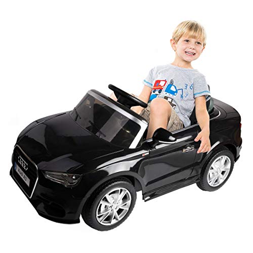 Electric Riding Vehicle, 12 V Audi A3 Kids Ride on Car with RC + LED Light + Music, Red