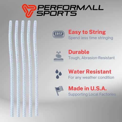 Performall Dyna Lacrosse Sidewall Strings 33 Inch Tipped White Bulk (20-Pack) #TOP1