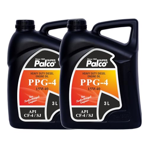 Image of PALCO PPG-4 15W40 | API:CF-4 /SJ & MB 228.1 Multigrade Engine oil for Diesel Commercial Road Transport Off Highway Vehicles | New Generation Automotive Vehicles | 3 Litres (Pack 2)